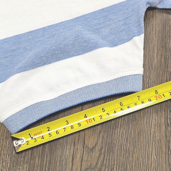 IZOD Men's Polo Shirt 3X Big & Tall Blue White Striped Old Money Preppy Golf Top - Picture 11 of 11
